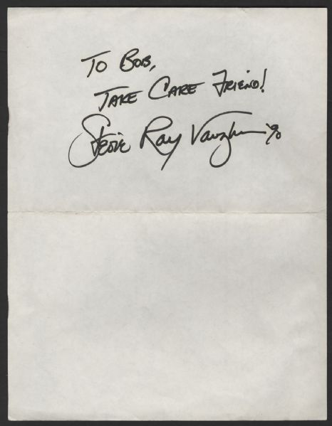 Stevie Ray Vaughan Signature and Inscription