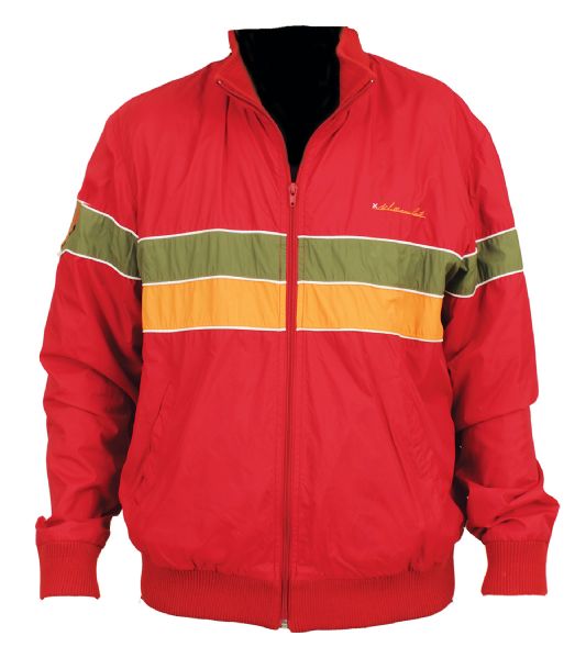 Justin Timberlake Worn William Rast Red Jacket With Stripes