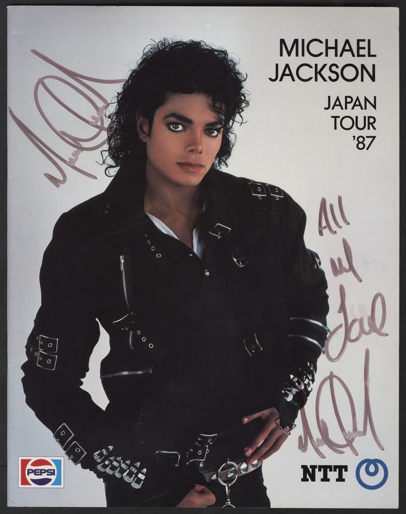 Lot Detail - Michael Jackson Twice Signed Japan Tour '87 Concert Program