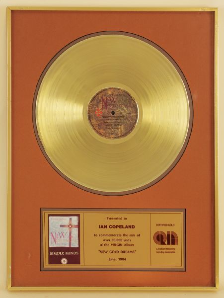 Simple Minds "New Gold Dreams" Original CRIA Gold Album Award