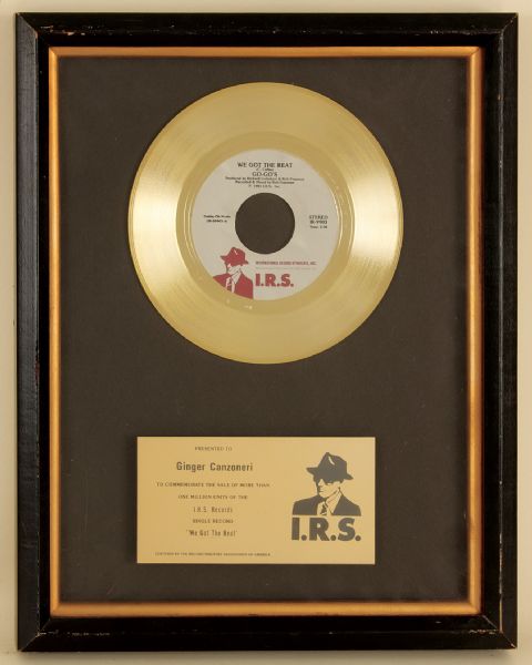 Go-Gos "We Got The Beat" Original Gold Single Record Award