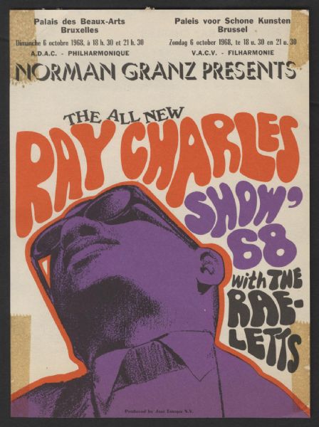 Ray Charles 1968 Original Concert Handbill