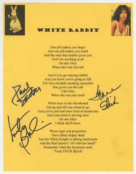 Jefferson Airplane "White Rabbit" Lyrics