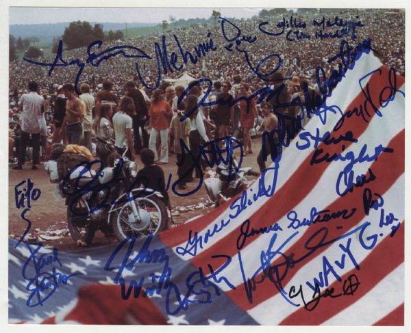 Woodstock 1969 Photograph Signed by 19 Performers