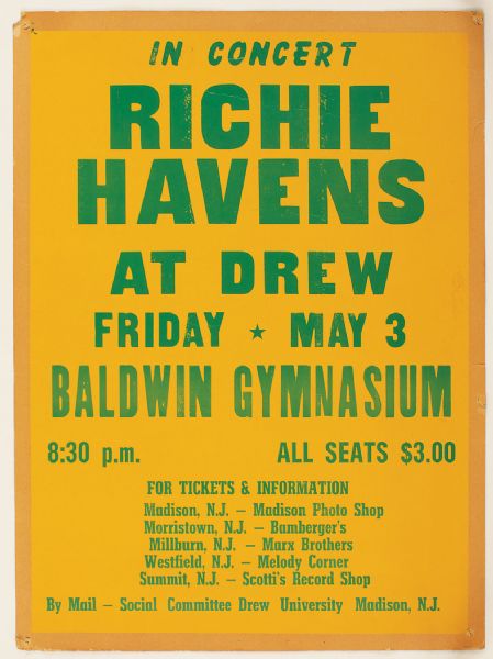 Richie Havens Original Concert  Poster