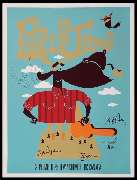 Pearl Jam Rare Signed Concert Poster