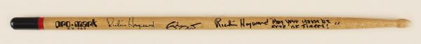 Eric Clapton & Richie Hayward Signed Stage Used Custom Made Drumstick