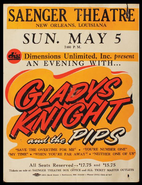 Gladys Knight and the  Pips Original Concert Poster
