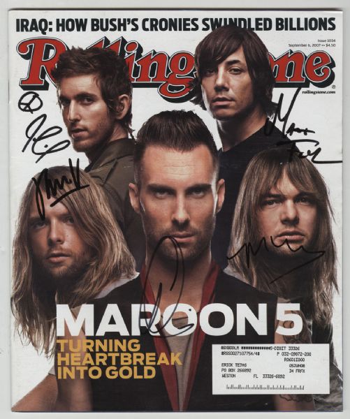 Maroon 5 Signed Rolling Stone Magazine