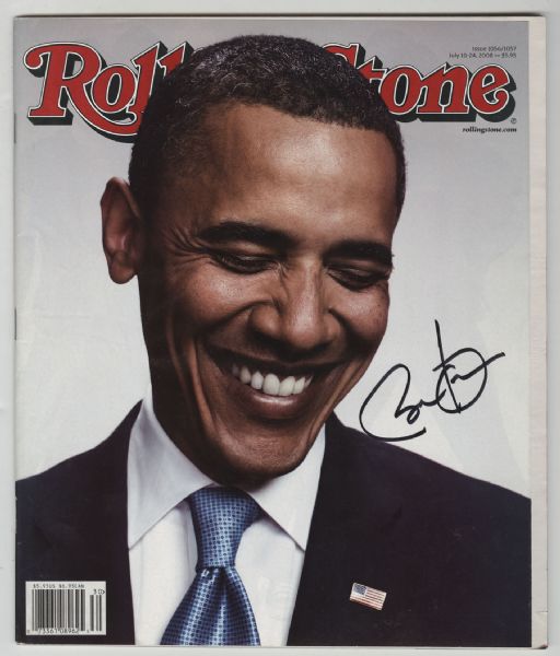 President Barack Obama Signed "Rolling Stone" Magazine