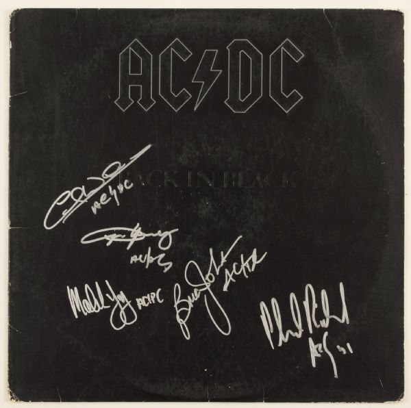 AC/DC Signed "Back In Black" Album Cover