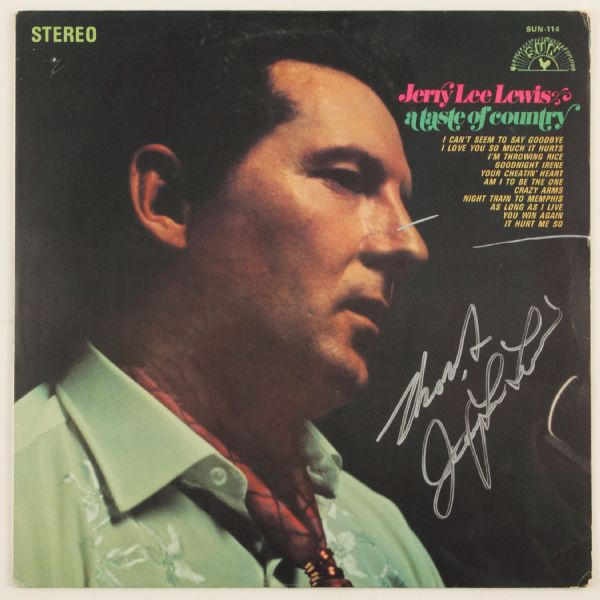 Jerry Lee Lewis Signed "A Taste of Country" Album