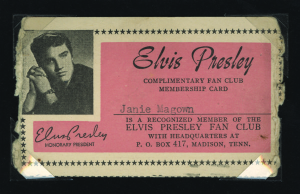 Elvis Presley Original Fan Club Membership Card 