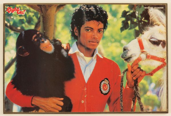 Michael Jackson and Bubbles "Right On" Plaque