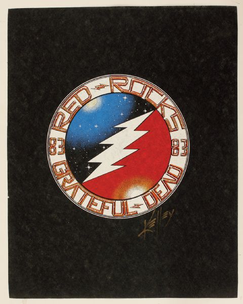 Grateful Dead Red Rocks 83 Original Kelley Signed Artwork Pellon