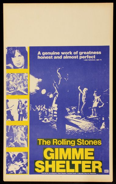 Rolling Stones Gimme Shelter Original Movie Poster