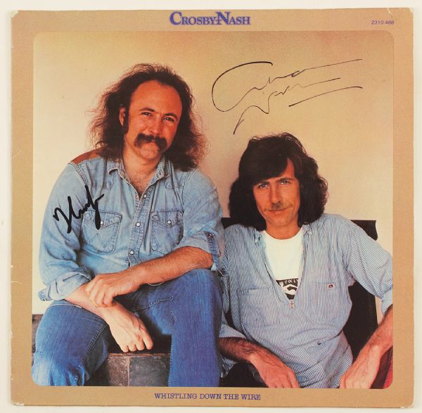 David Crosby & Graham Nash Signed "Whistling Down The Wire" Album