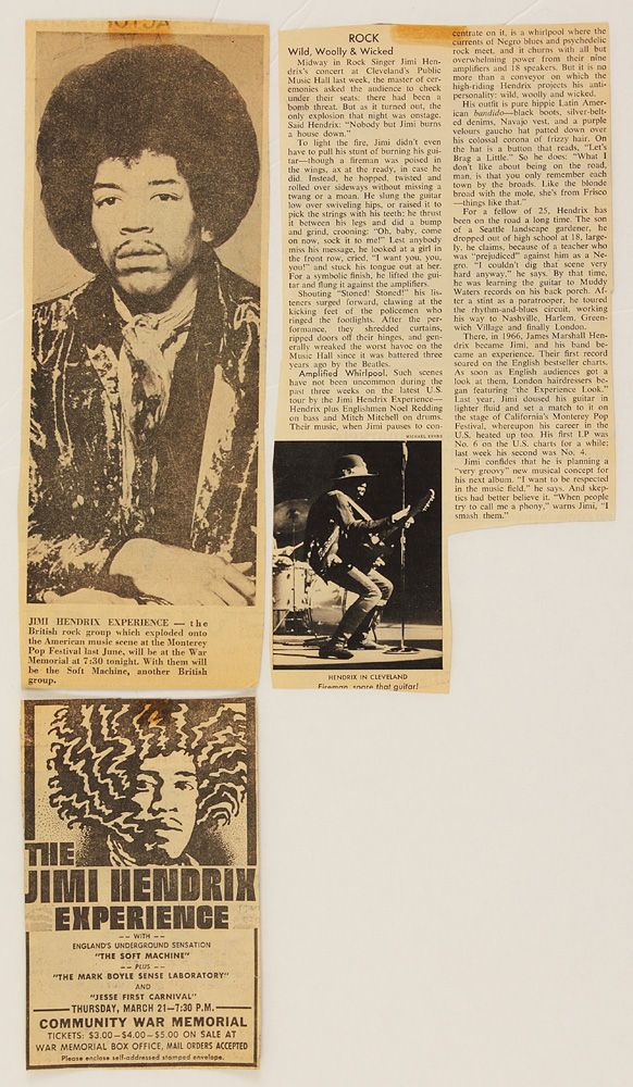 Lot Detail - Jimi Hendrix Original Snapshots Taken Backstage Rochester ...