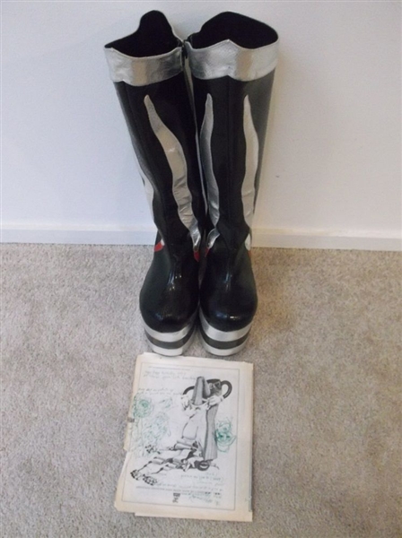 KISS Peter Criss Reproduction  Space Man Platform Boots With  Handwritten Lyrics and Hand Drawings