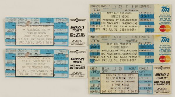 Fleetwood Mac and Stevie Nicks Original Concert Ticket Archive