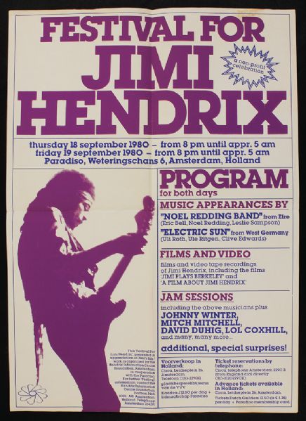 Concert for Jimi Hendrix Original Amsterdam Flyer