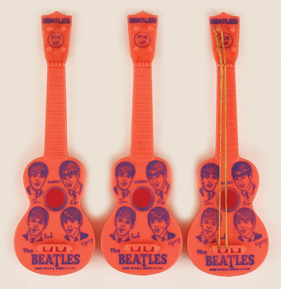 Lot Detail - The Beatles Vintage Mastro Pin Up Guitar Brooch Set