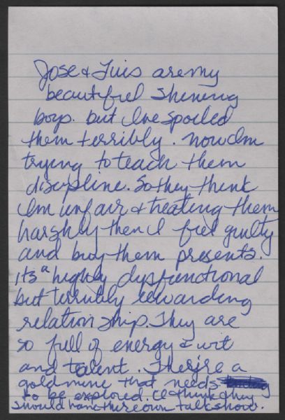 Madonna Original Handwritten Letter