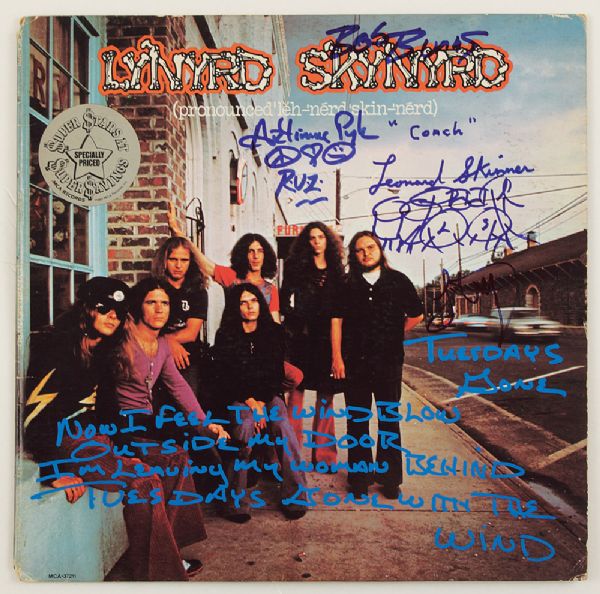 Lynyrd Skynyrd Signed & Lyrics Inscribed "Pronounced" Album