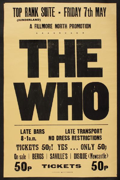 The Who 1971 Original Vintage Concert Poster