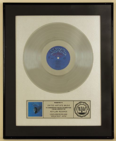 Eagles "Greatest Hits" Original RIAA Platinum Album Award