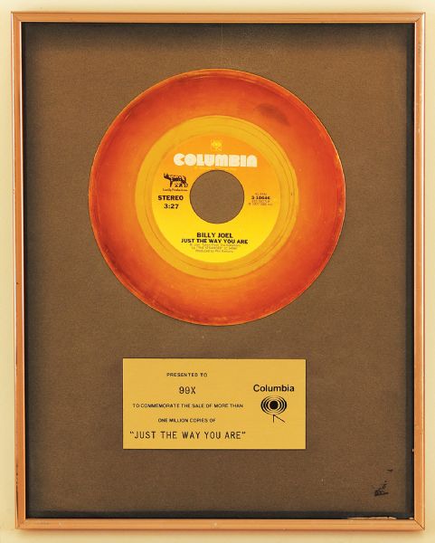 Billy Joel "Just The Way You Are" Original Columbia Records In House Award