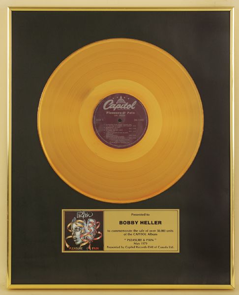 Dr. Hook "Pleasure & Pain" Original Capital Records-EMI  Canada In House Gold Album Award