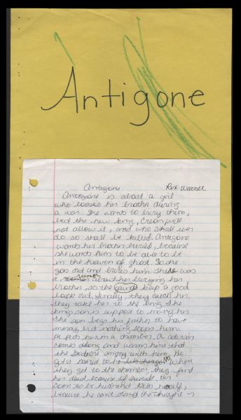 Britney Spears Handwritten Book Report