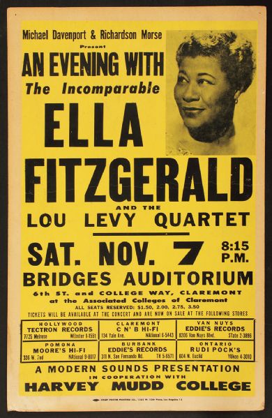 Ella Fitzgerald Original Concert Poster