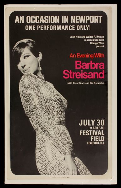 Barbra Streisand Original Newport Concert Poster