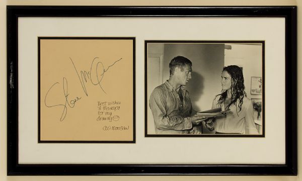 Steve McQueen & Ali McGraw Original Autograph Display