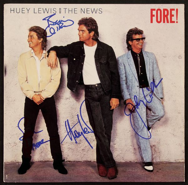 Huey Lewis and The News Signed "Fore!" Album