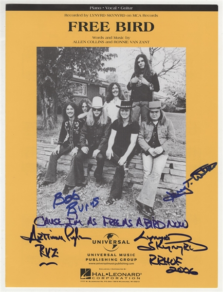 Lynyrd Skynyrd Signed "Free Bird" Sheet Music