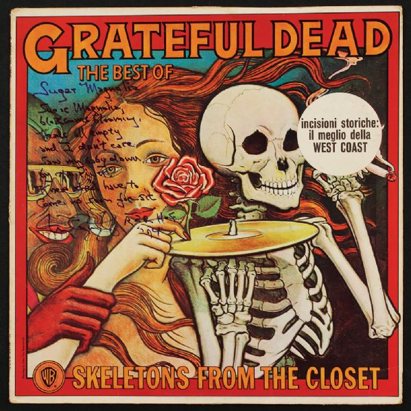 Grateful Dead Tom Constanten  "Sugar Magnolia" Inscribed and Signed "Skeletons From The Closet" Album