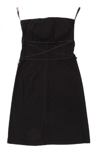 Lot Detail - Christina Aguilera Owned Black Strapless Cotton Dress