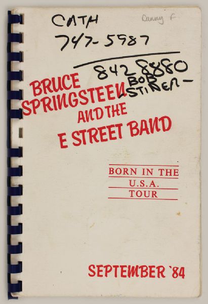 Danny Federicis Personal Bruce Springsteen September 1984 Born In The U.S.A.  Tour Itinerary