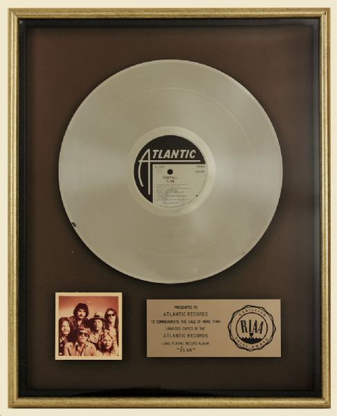 Firefall "Elan" Original RIAA Platinum Record Album Award