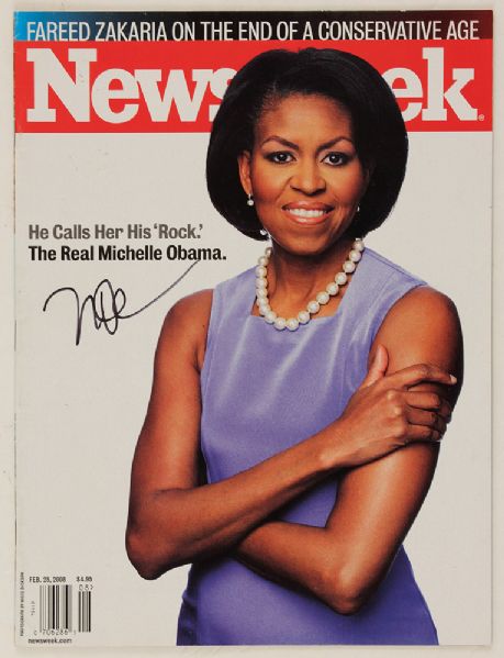 Michelle Obama Signed Newsweek Magazine