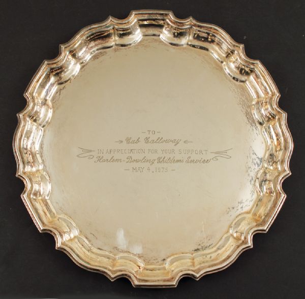 Cab Calloway Personal Silver Platter Engraved Award