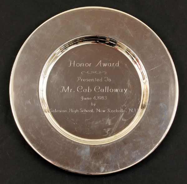 Cab Calloway Personal Silver Platter Engraved Honor Award