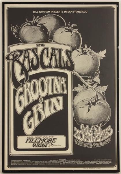 The Rascals Original Concert Poster