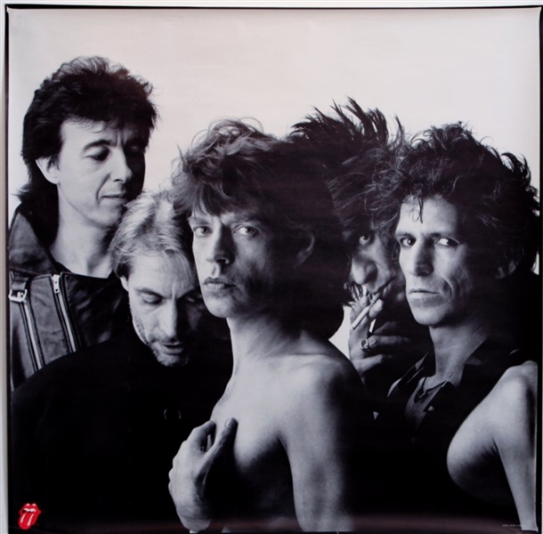 Rolling Stones "Dirty Work" Original Black and White Promo Poster, 1986