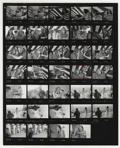 Jefferson Airplane & David Crosby Original Jim Marshall Vintage Stamped Contact Sheet