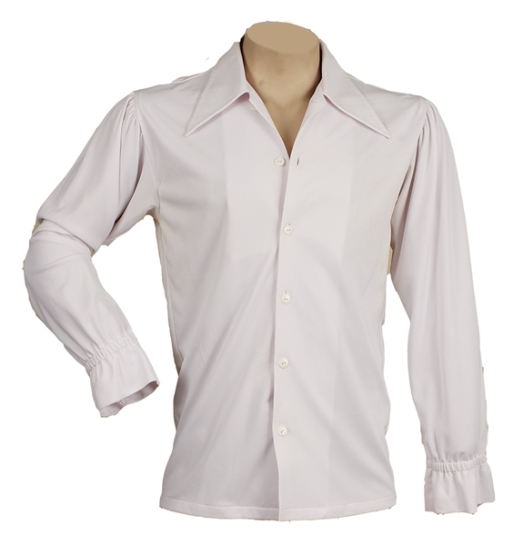 Elvis Presley Owned & Worn Custom Made White IC Costume Co. Shirt