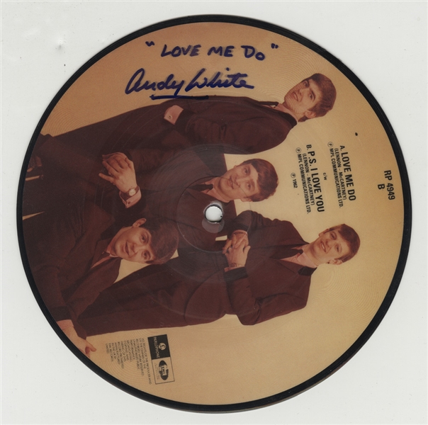 Beatles Andy White Signed and "Love Me Do" Inscribed Picture Disc